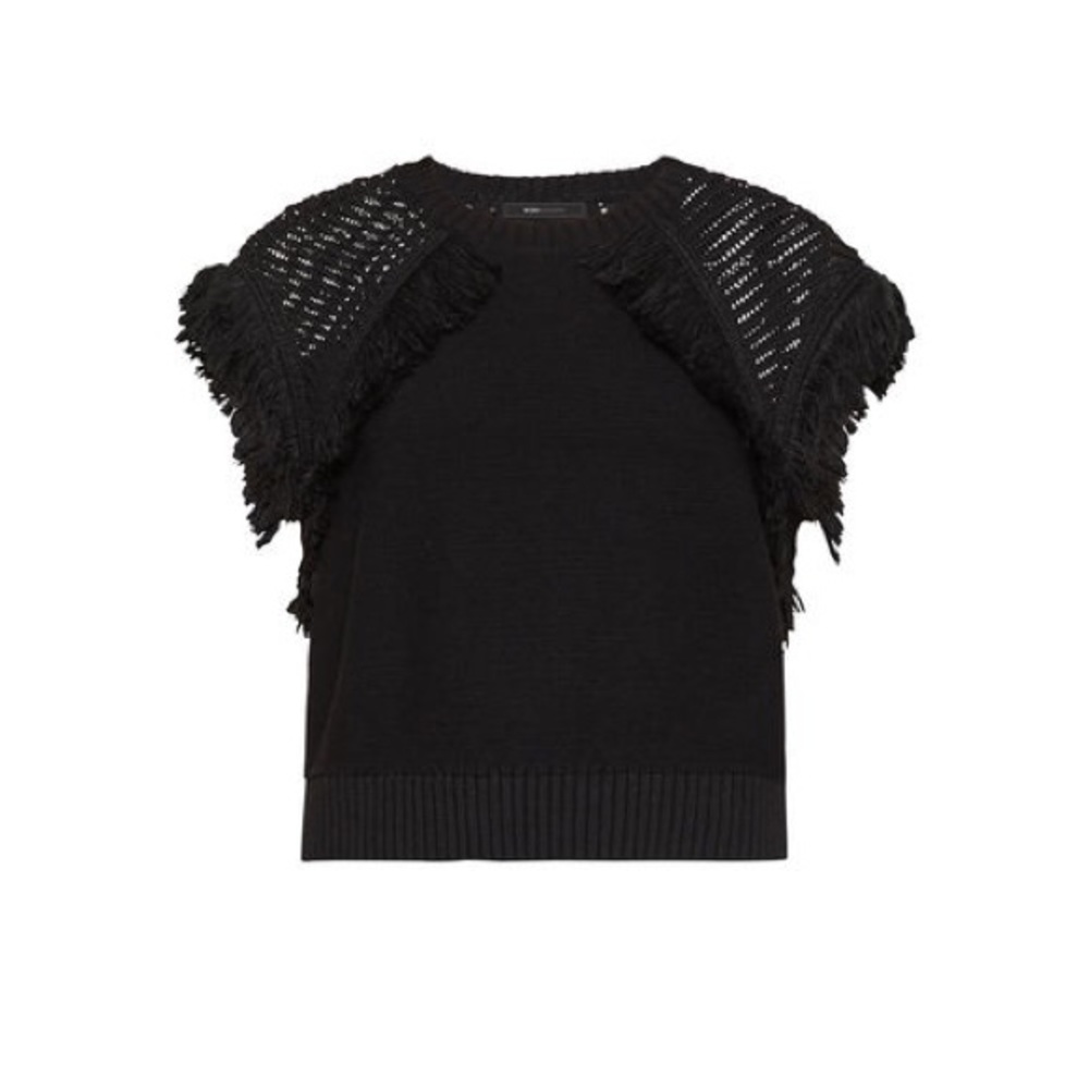 BCBG Fringe Twimmed Sweater